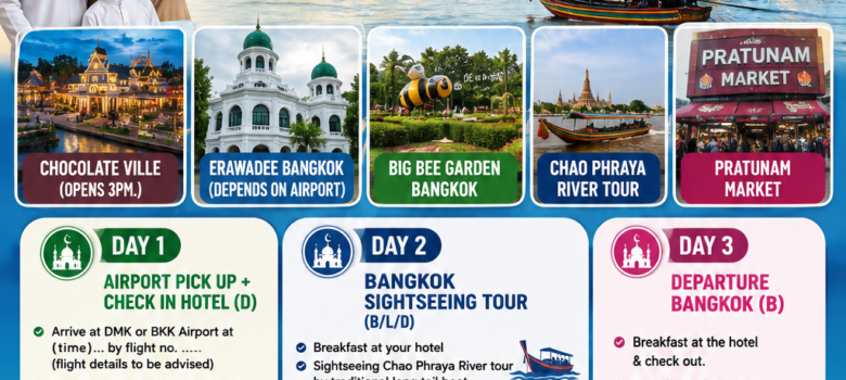 Bangkok Muslim tour package 3d2n